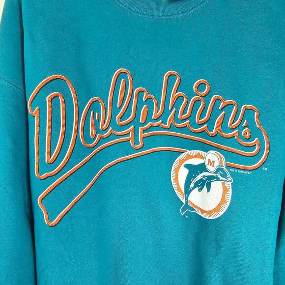 VTG Miami Dolphins Pro Player Sweatshirt XL Teal Crewneck 1996 NFL Football - Picture 3 of 9